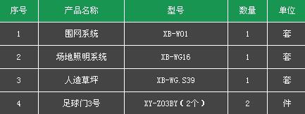 足球場(chǎng)配置方案1